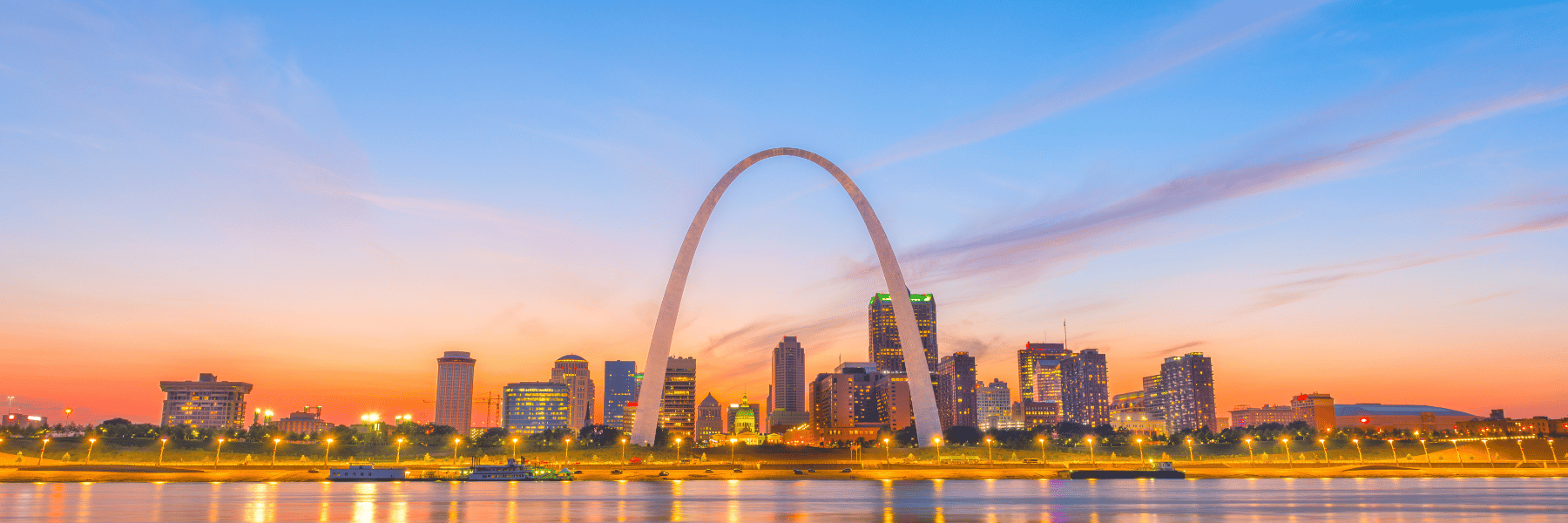 STL Skyline copyrighted St. Louis Skyline at sunset